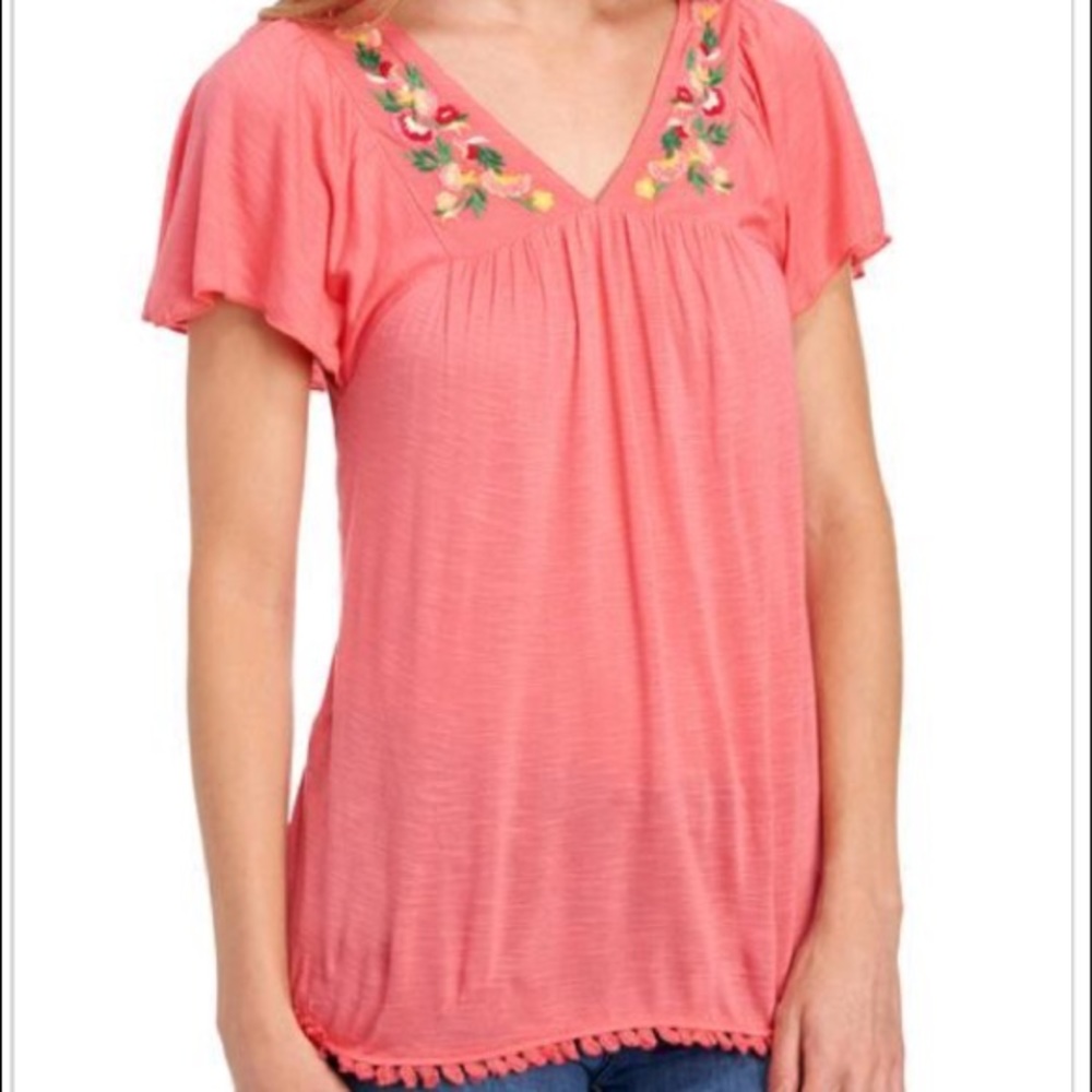 NWT Vintage America Lola Flouncy Embroidered Top S